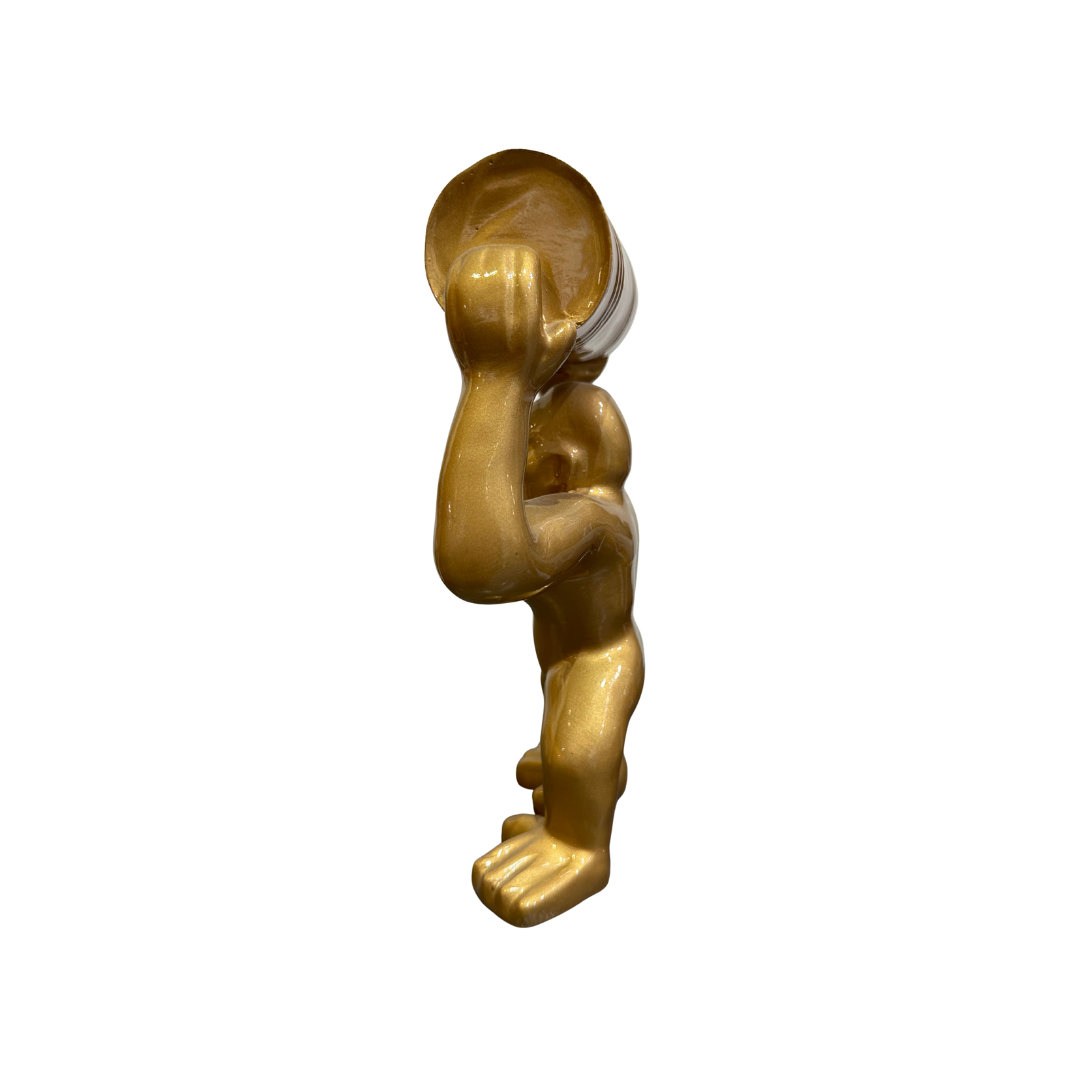 Statuette "Gorille avec Baril" | Version Dorée