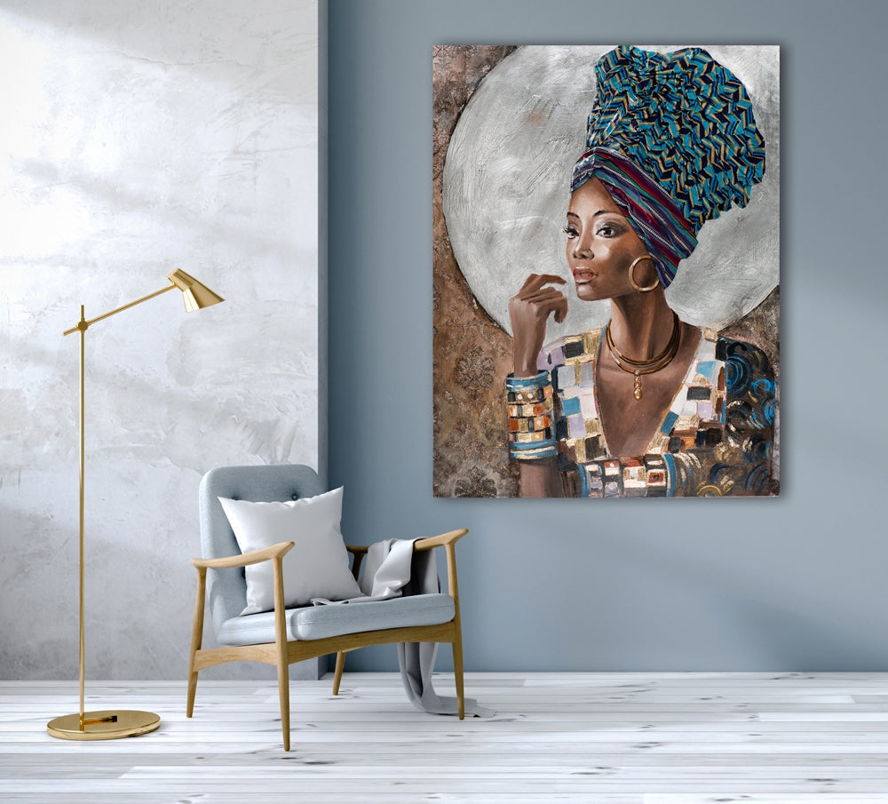 Tableau "Beauté décorée avec turban II"