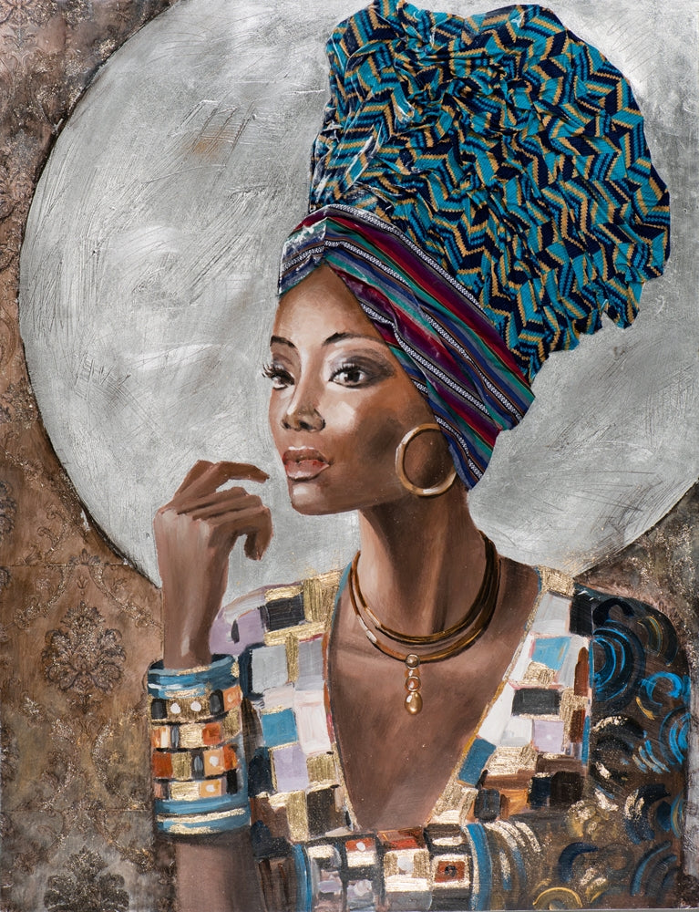 Tableau "Beauté décorée avec turban II"