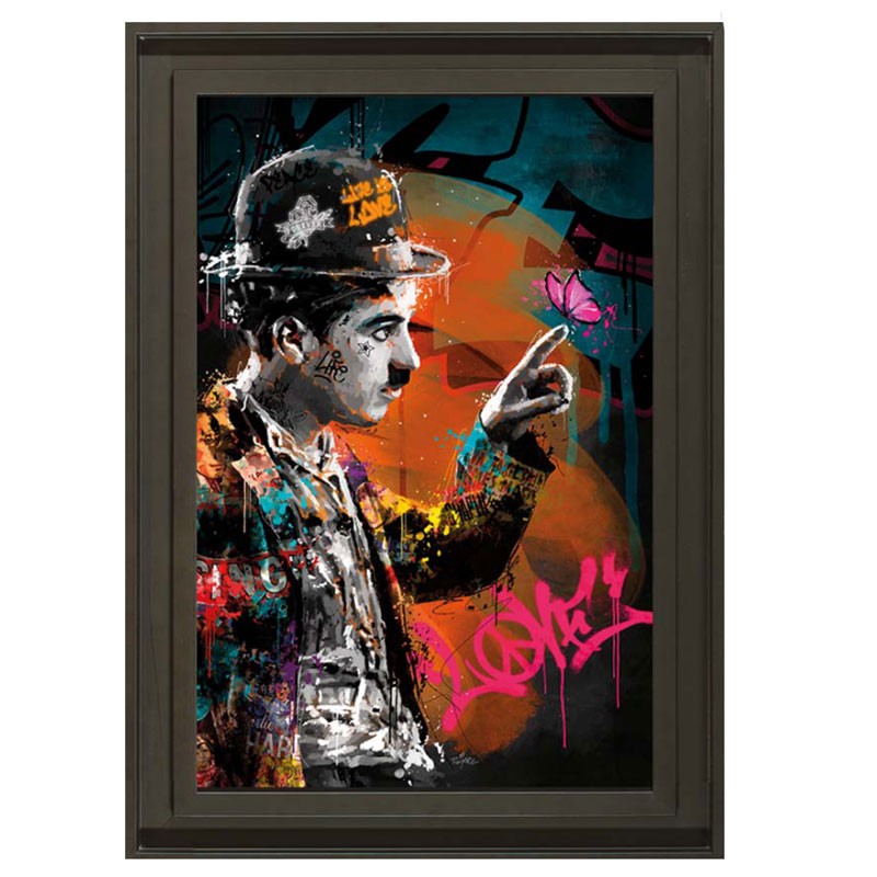 Tableau "Chaplin & le papillon" de Romaric