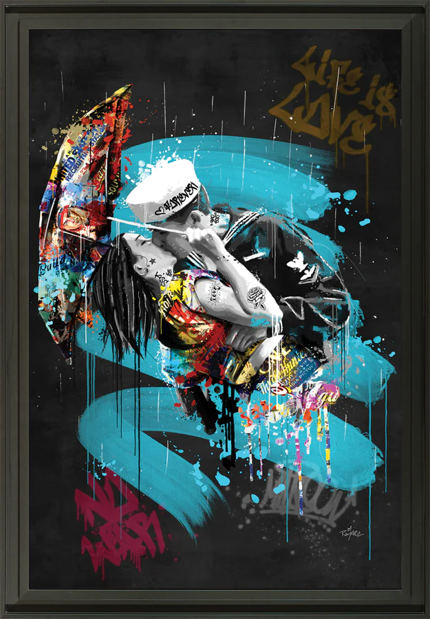 Tableau Street Art "Les amoureux" de Romaric