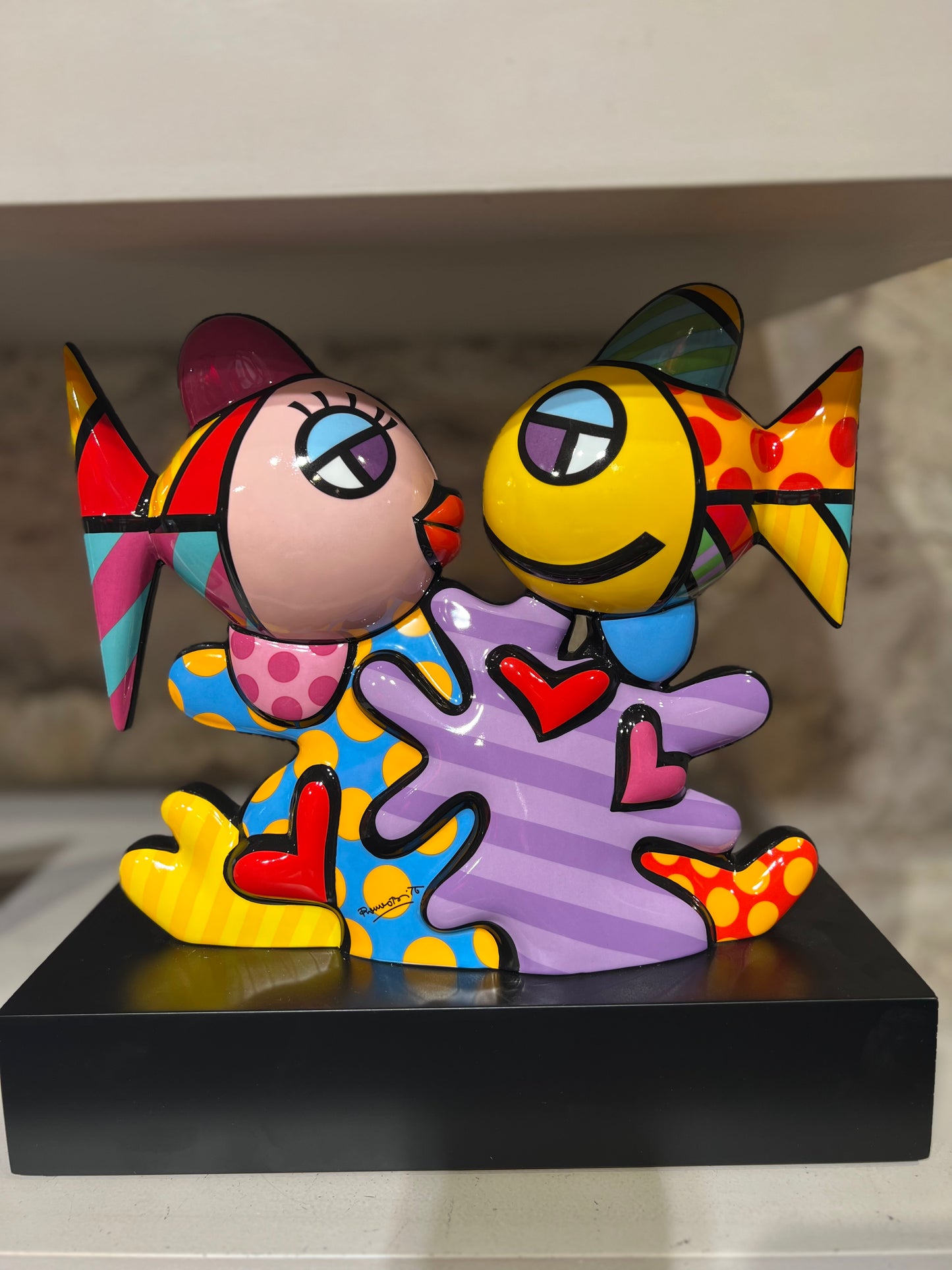 Statuette Poissons Romero Britto « Ocean Love »