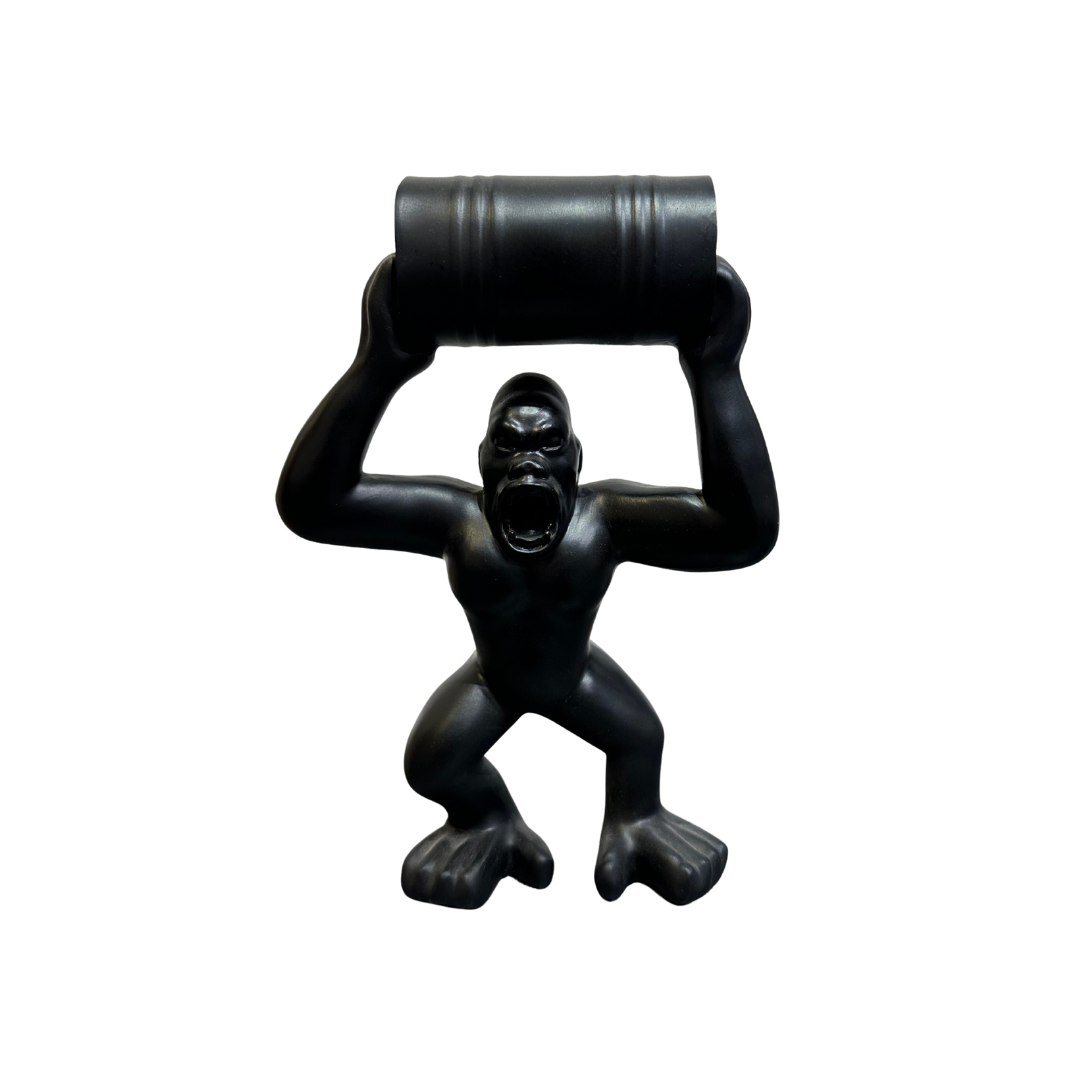 Statuette "Gorille avec Baril" | Version Noire