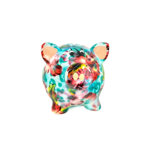 Tirelire "Rosie le Cochon Blue Flower"