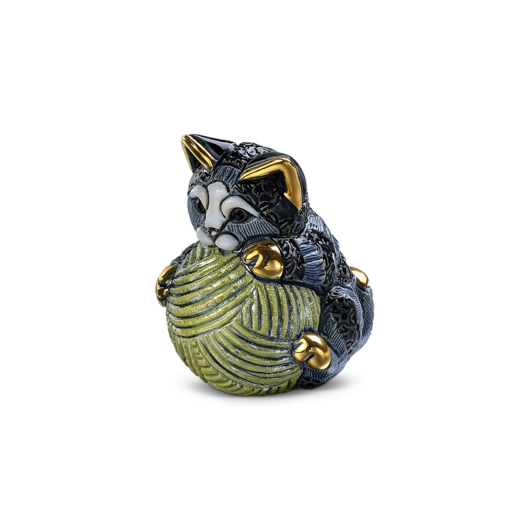 Figurine “Striped Kitten with Yarn Ball”