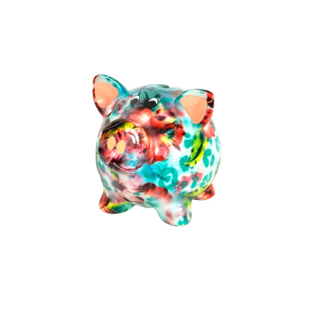 Tirelire "Rosie le Cochon Blue Flower"