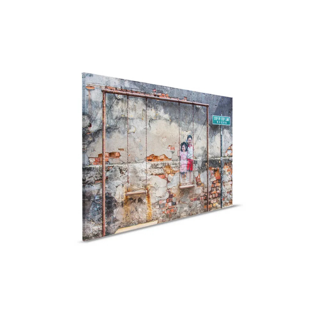 Tableau Plexiglas “Stone Wall with Mural and Swing”