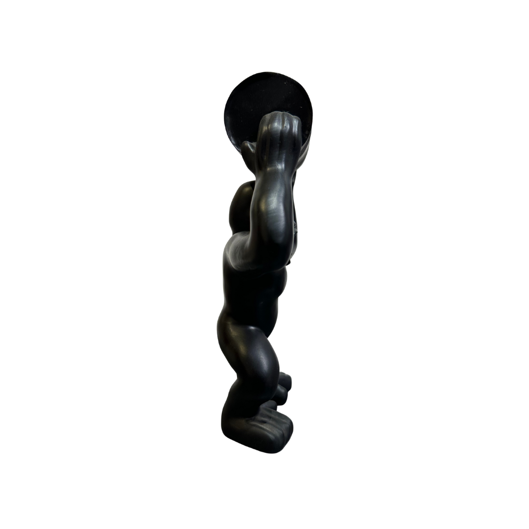 Statuette "Gorille avec Baril" | Version Noire