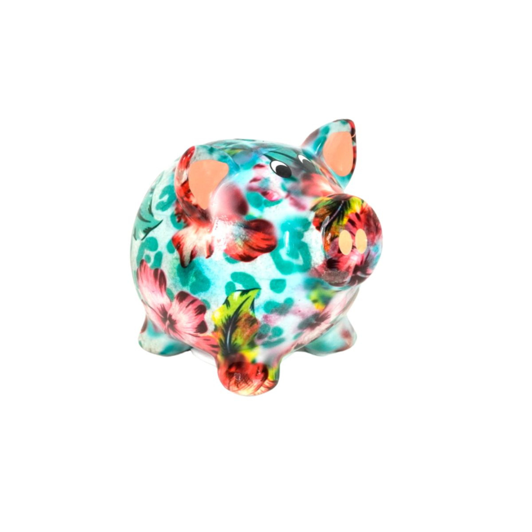 Tirelire "Rosie le Cochon Blue Flower"
