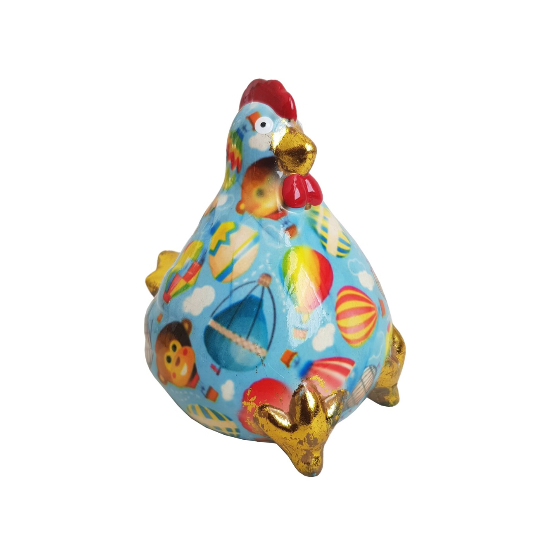 Tirelire "Poule Claire Montgolfière"