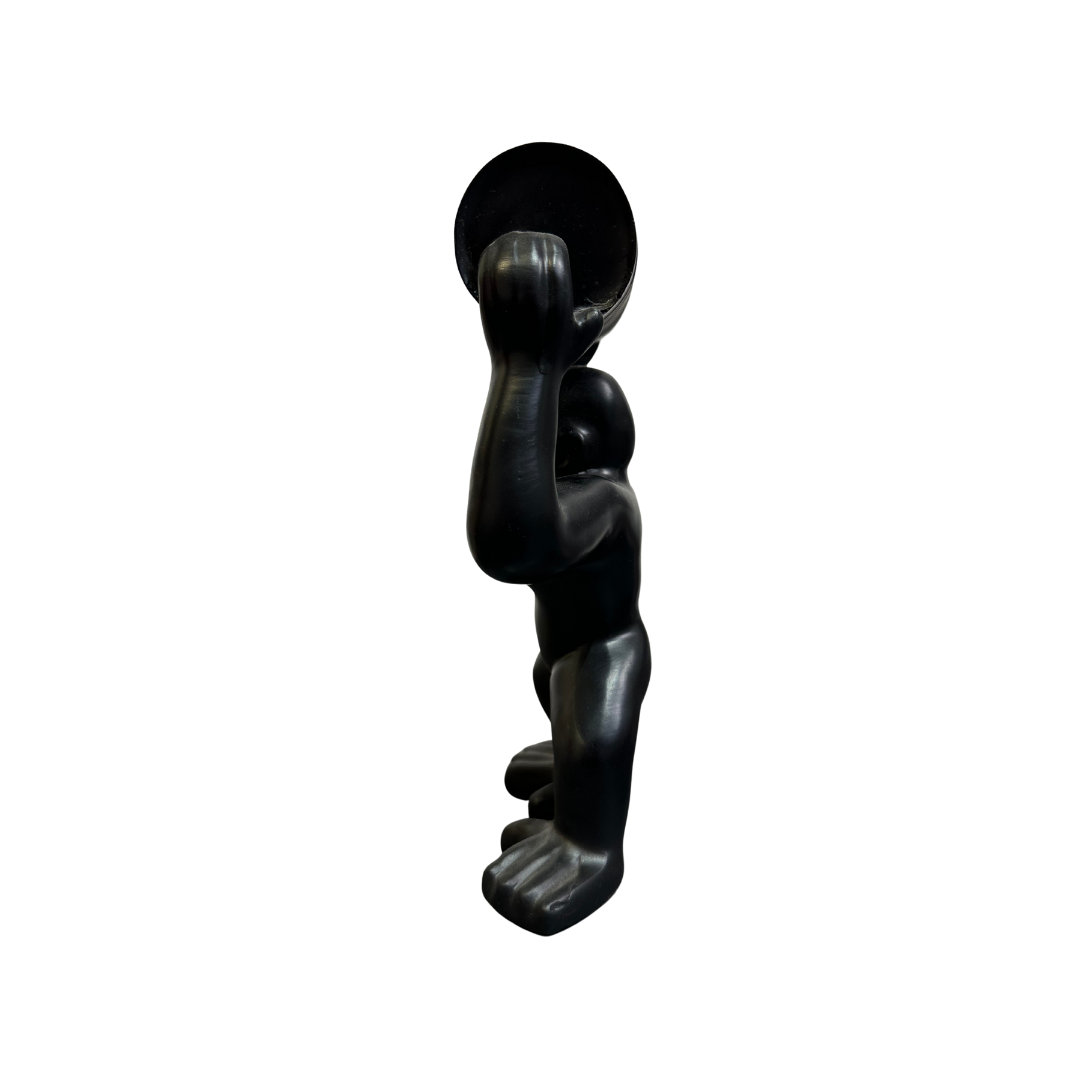 Statuette "Gorille avec Baril" | Version Noire