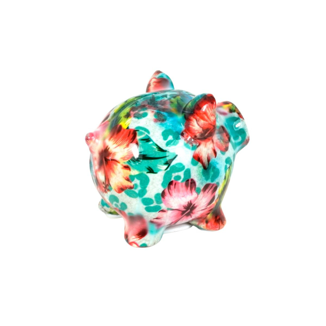 Tirelire "Rosie le Cochon Blue Flower"