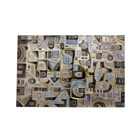 Tableau “Composition Abstraite Dorée”